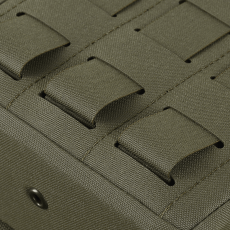 M-Tac Utility Pouch Elite Small med MOLLE-interface i slidstærkt Cordura 500D for holdbar opbevaring af EDC-udstyr og tilbehør.