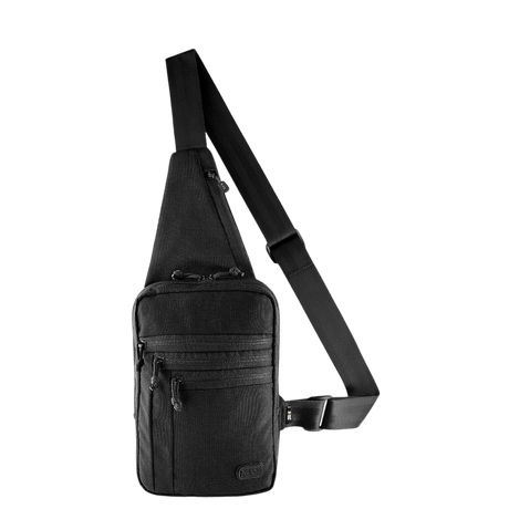 M-Tac Carry Sling Taske Elite Gen.IV, musta, säädettävä olkahihna, universaali Velcro-kotelo ja hillitty muotoilu, galleria, positio 1