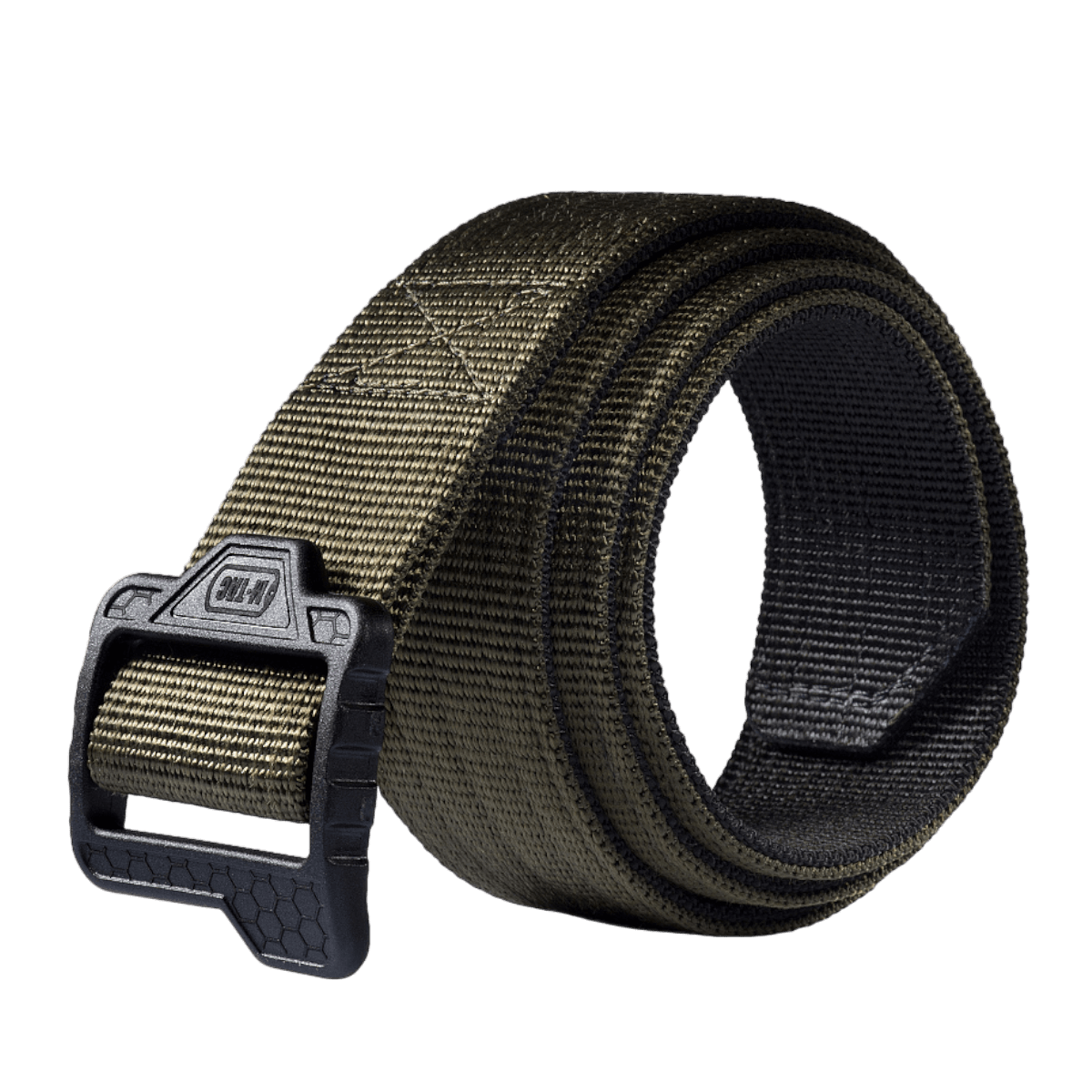 M-Tac Double Duty Taktisk Bælte Hex sort nylonbælte til hverdags- og taktisk brug, designet til at bære holsters og udstyr komfortabelt.