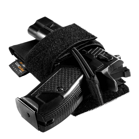 M-Tac CCW Hylster – modulaarinen universal-holsteri Velcro-loop-paneelilla ja Cordura-materiaalilla, galleria, sijainti 1, diskreettiin kantamiseen.