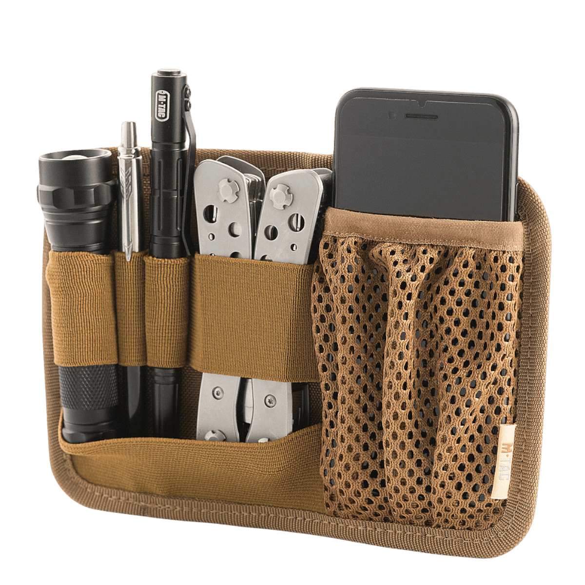 M-Tac Hook & Loop Low Profile Admin Panel med elastiske fastgøringer til taktiske redskaber, smartphone og gadgets.