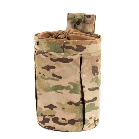 M-Tac Mag Drop Pouch Elite maastokuvioituna turvalliseen säilytykseen ja nopeaan lippaiden vaihtoon, sopii MOLLE-kiinnityksiin.