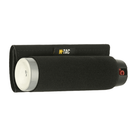 M-Tac Pepperspray-holder Gen.II mustana elastisella lenkillä, suunniteltu nopeaan käyttöön ja turvalliseen kantamiseen standardi pepperspraylle.