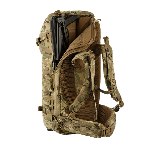 M-Tac Rygsæk Gen.II Elite Large i kamuflage farve med ergonomisk design og slim taskefunktion til transport af våben.
