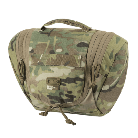 M-Tac Toilettaske Elite Gen.II i camouflage design, ideel til opbevaring af hygiejneartikler og småting på rejser.