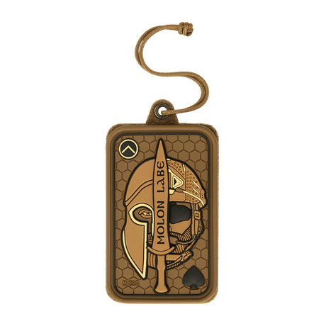 M-Tac Badge Holder – henkilökortti ja patch taktinen muotoilu, beige, sisäänrakennettu paracord-riipuke, sopii henkilökortille ja avainkortille.