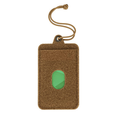 M-Tac Badge Holder – henkilökortti ja patch Velcrolla ja paracord-riipukkeella, soveltuu henkilökortille ja avainkortille. Taktinen muotoilu, ruskea.