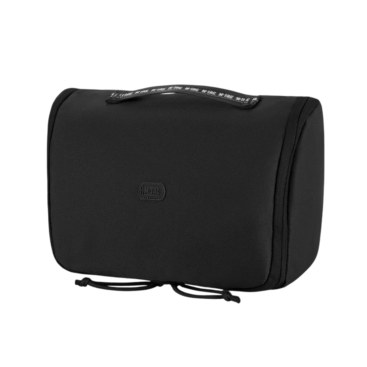 M-Tac Toilettaske i sort, kompakt design til opbevaring af toiletartikler, vandafvisende 600D polyester, ideel til rejser.