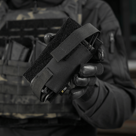 M-Tac Tourniquet Pouch Elastisk VELCRO Gen.II mustana, kiinnitetty taktiseen liiviin, Cordura 500D -rakenne