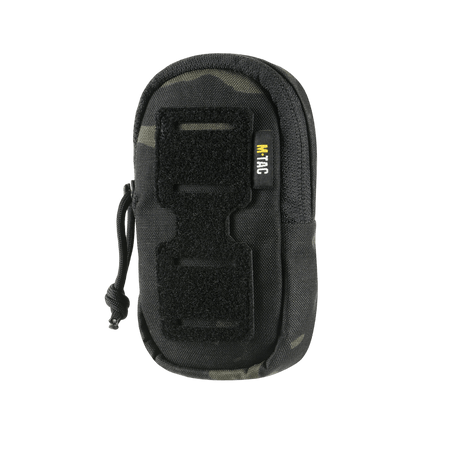 M-Tac Utility Shoulder Pouch Elite Gen.II Cordura 500D Multicam Black, Velcro-panel patchien kiinnitykseen, edestä nähtynä.