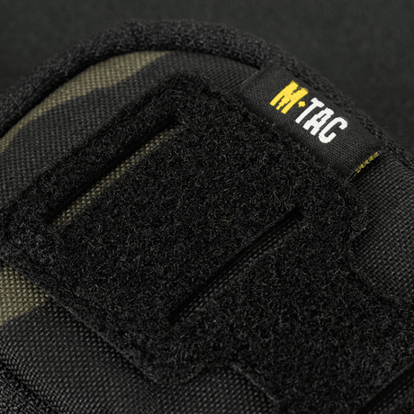 M-Tac Utility Shoulder Pouch Elite Gen.II Cordura 500D Multicam Black, MOLLE-system ja Velcro patch‑kiinnitys, lähikuva.