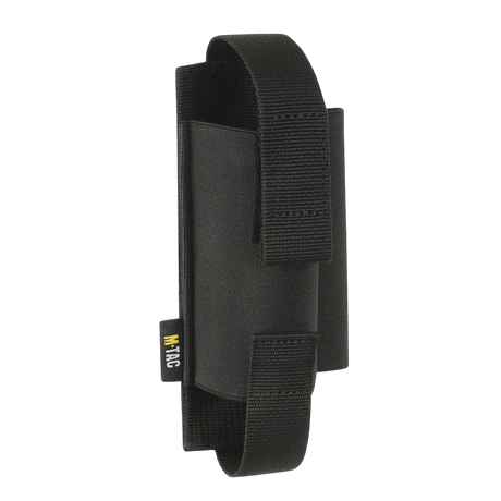 M-Tac Elastisk Tourniquet Pouch Molle Gen.III mustassa Cordura Squadronissa, kuminauha ja kiinnityselementit turvalliseen säilytykseen.