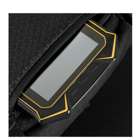 M-Tac Satellite Magnettaske Gen. II Elite Hex, musta Cordura Hex, NIJ-sertifiointi, yksityiskohta vetoketjusta ja materiaalista, galleria-asento 1.
