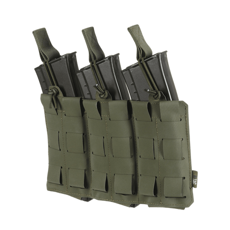 M-Tac Elastinen Triple Magazine Pouch Elite kolmelle AK/AR-lippaalle MOLLE Laser Cut ja Cordura 500D, turvallinen säilytys ja nopea pääsy.