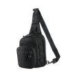 M‑Tac Cross Bag Elite Hex i robust Cordura 500 materiale, sort sling taske med MIL-SPEC fittings, perfektioneret til taktisk brug.