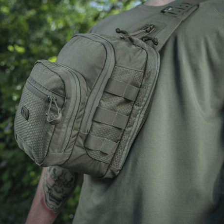 M‑Tac Cross Bag Elite Hex Cordura 500:sta, yhden olkapään sling-laukku, täydellinen päivittäiseen käyttöön. Kestävä laukku taktiseen muotoiluun.