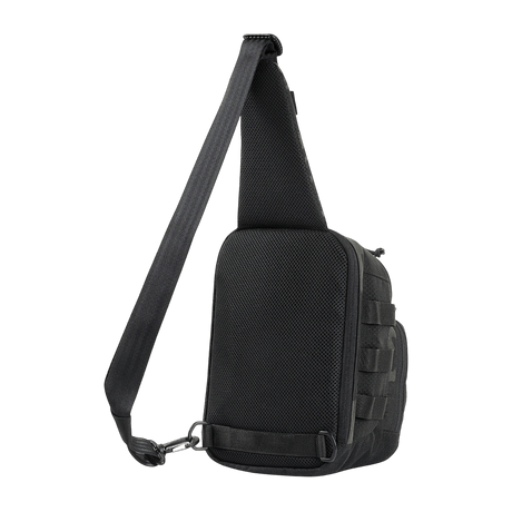 M-Tac Cross Bag Elite Hex - Kompakti musta sling-laukku päivittäiseen ja taktiseen käyttöön, 5 l, Cordura 500 -materiaali.