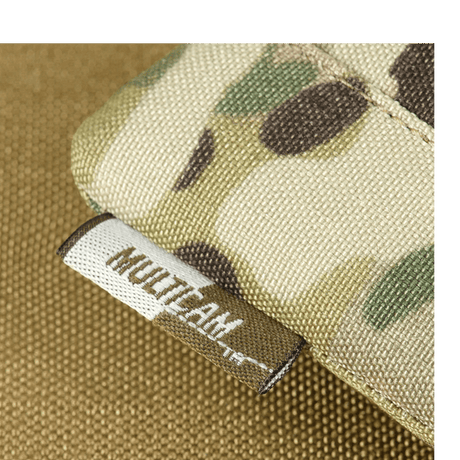 Lähikuva M-Tac Smartphone Lomme Elite Large Hex CORDURA HEX -materiaalista maastokuviossa.