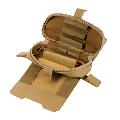 M‑Tac Horizontal Medical Pouch Elite Cordura 500D:llä, YKK AquaGuard -vetoketjulla ja sisäjärjestäjällä, käytännöllinen kenttäensiapuun.