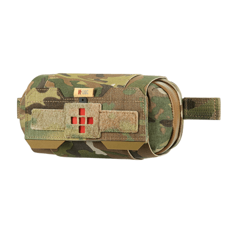 M‑Tac Horizontal Medical Pouch Elite maastokuvioitu, kenttäensiapupakkaus Cordura 500D:stä ja YKK AquaGuard -vetoketjulla.