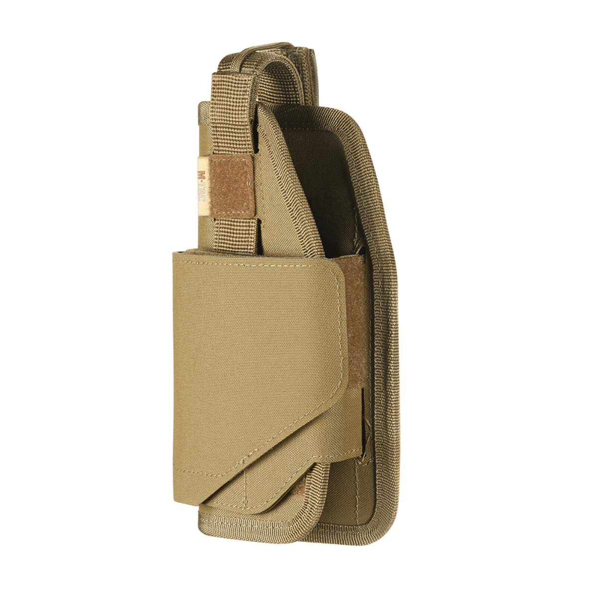 M-Tac Universal Taktisk Hylster Elite Venstre i lamineret Cordura 500D med justerbar strop og MOLLE-interface.