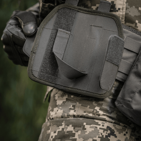 M-Tac Universal taktinen kotelo Elite vasen laminoitu Cordura 500D, säädettävä istuvuus, NIJ-sertifiointi, galleria-asento 1.