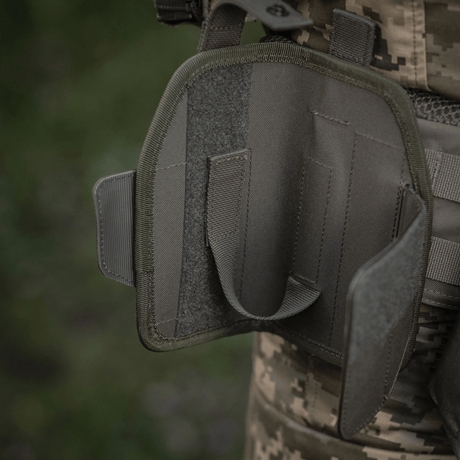 M-Tac Universal taktinen kotelo Elite vasen laminoitu Cordura 500D, säädettävä aukko, NIJ-sertifiointi, galleria-asento 1.