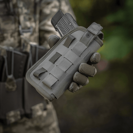 M-Tac Universal taktinen kotelo Elite vasen laminoitu Cordura 500D, säädettävä koko, NIJ-sertifiointi, galleria-asento 1.