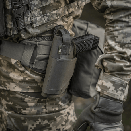 M-Tac Universal taktinen kotelo Elite vasen laminoitu Cordura 500D, NIJ-sertifiointi, säädettävä istuvuus, galleria-asento 1.