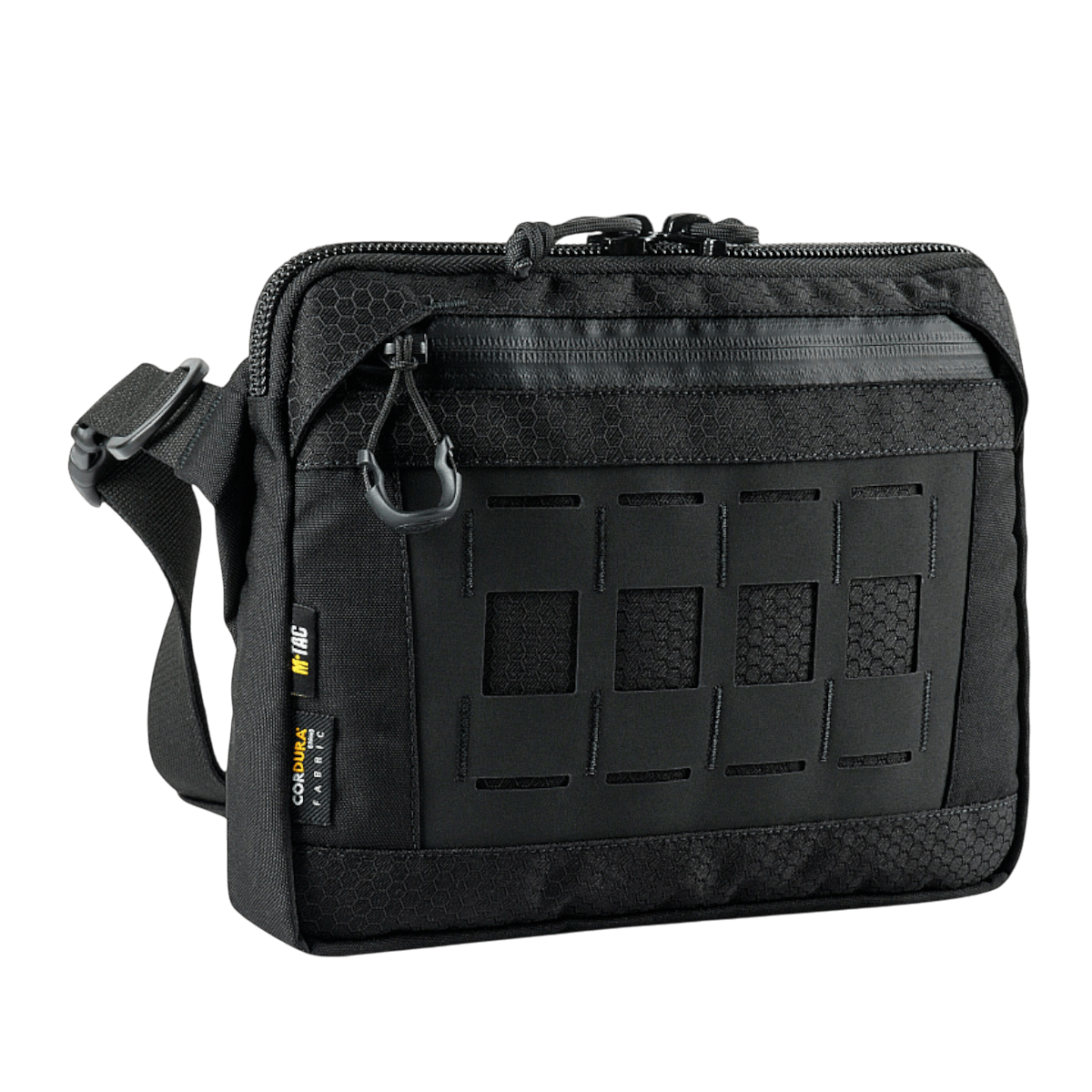 M-Tac Admin Taske Elite i slidstærkt Cordura materiale med justerbar skulderrem og flere lommer.