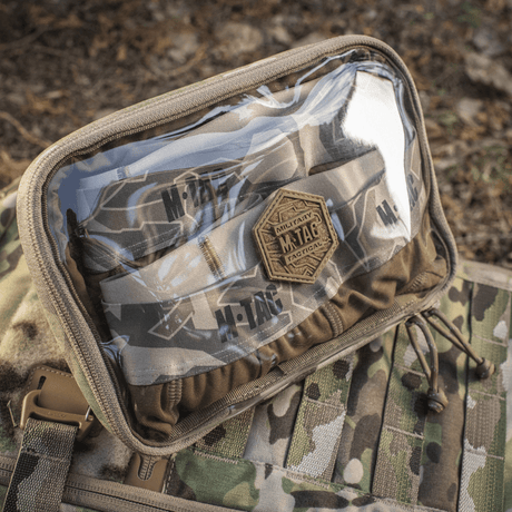 M-Tac Utility Organizer Slim Elite kestävästä Cordura 500D:stä läpinäkyvällä PVC-etuosalla turvalliseen järjestelyyn ja nopeaan tunnistukseen.
