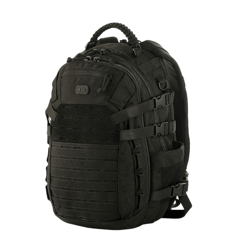 M-Tac Mission Pack Elite ergonominen reppu, MOLLE LASER CUT-system ja Cordura 1000D -materiaali.