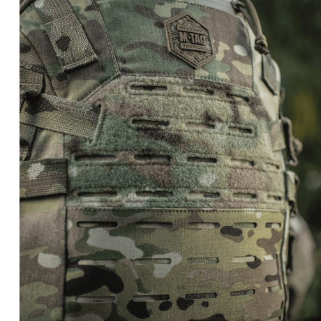 M-Tac Mission Pack Elite Cordura 1000D ja MOLLE LASER CUT-system, lisää tilavuutta ja kestävyyttä.