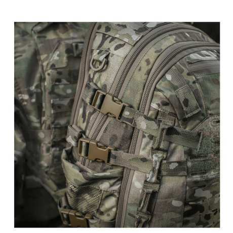 M-Tac Mission Pack Elite reppu, Cordura 1000D ja MOLLE LASER CUT-system maksimaalista toiminnallisuutta ja suojaa varten.