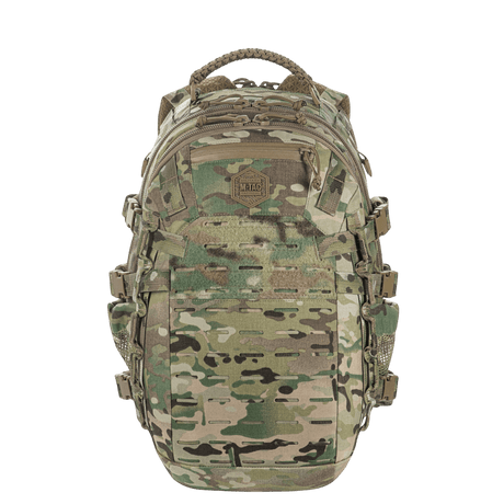 M-Tac Mission Pack Elite reppu, Cordura 1000D ja laserleikatulla MOLLE-järjestelmällä, camo-muotoilu.