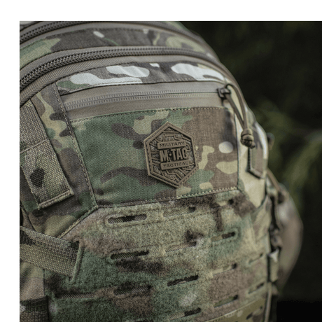 Camouflage M-Tac Mission Pack Elite, Cordura 1000D ja MOLLE LASER CUT-system monikäyttöön.
