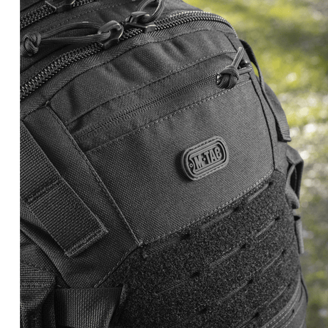 M-Tac Mission Pack Elite reppu, tukeva Cordura 1000D ja MOLLE LASER CUT-system, mekaanista vauriota vastaan, tyylikäs muotoilu.