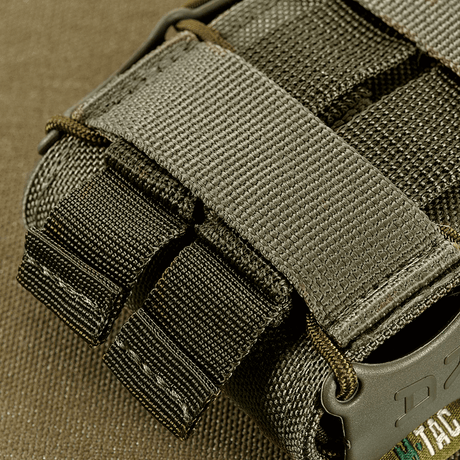 M‑Tac Mag Pouch Kolchan AK/AR:lle, MOLLE-monteringsjärjestelmä, Cordura 1000D materiaali turvalliseen lippaiden säilytykseen.
