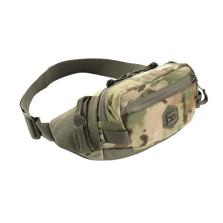 M-Tac Elite Hex -vyölaukku camo-designilla, Cordura-materiaalia ja YKK-vetoketjuja, sopii arkeen ja taktiseen varustukseen.