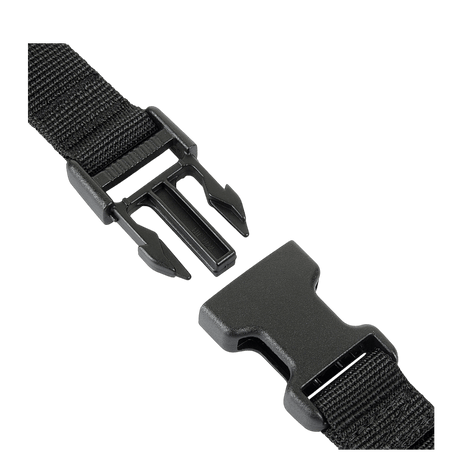M-Tac Våbenbælte Single Pointin musta solki ja hihna, suunniteltu helppoon kiväärin käsittelyyn ja nopeaan ampuma-asentoon.