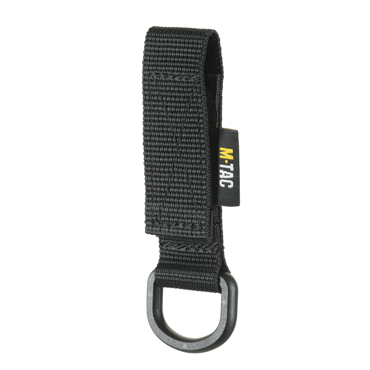 M-Tac Fastgørelse med D-ring til montering på MOLLE-udstyr, med Velcro-lukning og kompakt design til taktisk brug.