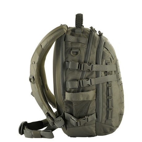 M-Tac Mission Rygsæk Elite Hex ergonomisella muotoilulla, Cordura 1000D -materiaalilla ja MOLLE LASER CUT -järjestelmällä.