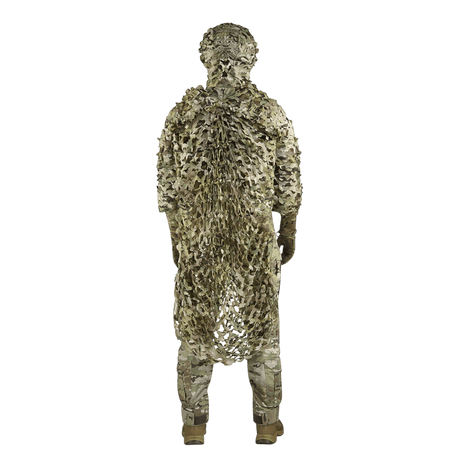 M-Tac Alder Camouflage Suit i let camouflagemateriale til ujævnt terræn, designet til snigskytter, vist bagfra i galleri position 1.