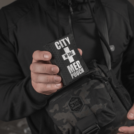 M-Tac City Med Pouch Hex kompaktista hexagon-kuvioidusta ripstop-materiaalista, kannettava ensiapupussi, kuva 1