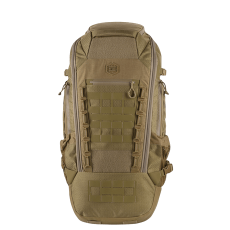 M-Tac reppu Large Elite Hex Gen. IV beigenä, kestävä muotoilu, Cordura, ergonominen ja toiminnallinen erillisten aseiden kantamiseen.