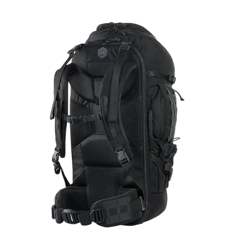 M-Tac Rygsæk Large Elite Hex Gen. IV mustana, ergonominen muotoilu ja kestävät materiaalit, täydellinen erillään olevien aseiden ja varusteiden kuljetukseen.