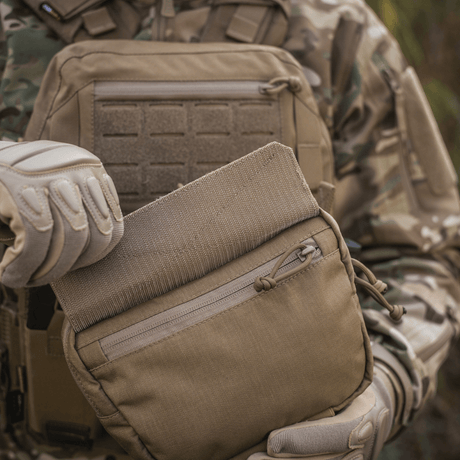 M-Tac Lomme til Tilbehør Lower Large Elite Plate Carrier, kulutusta kestävä Cordura 500D, vetoketjutasku ja MOLLE-yhteensopiva muotoilu, galleria-asento 1.