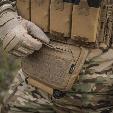 M-Tac Lomme til Tilbehør Lower Large Elite Plate Carrier, Cordura 500D, NIJ-sertifiointi, taktinen tasku laserleikatuilla MOLLE-alueilla, galleria-asento 1.