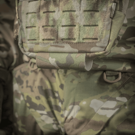 M-Tac Lomme til Tilbehør Lower Large Elite Plate Carrier tukevassa Cordura 500D -materiaalissa, NIJ-sertifiointi, galleria-asento 1, maastokuvioitu design.