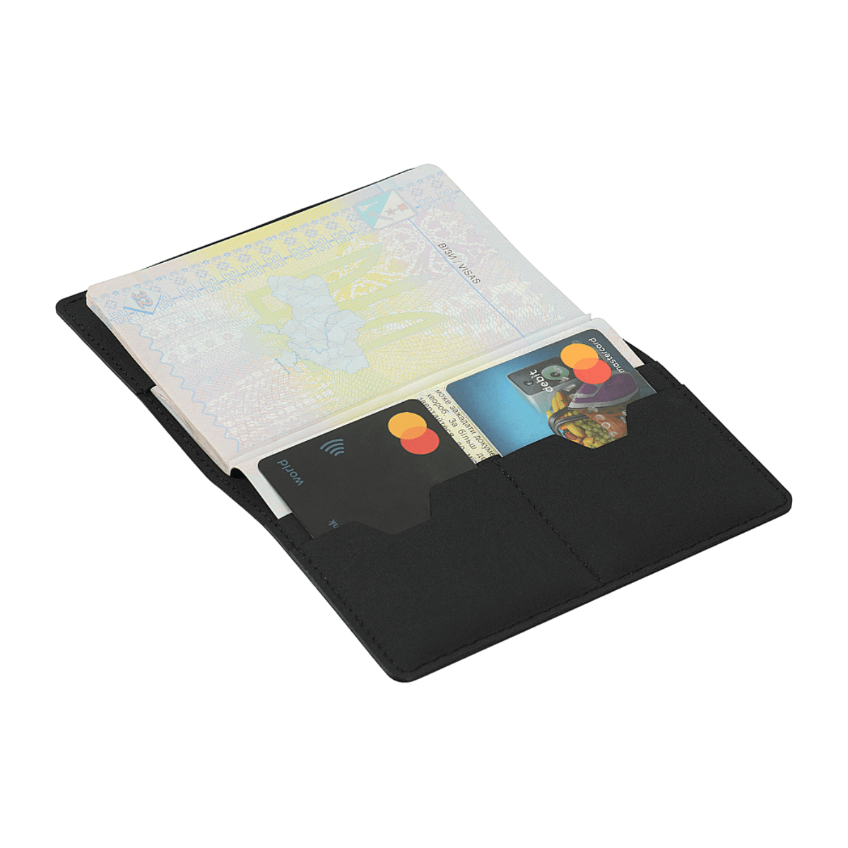 M‑Tac Pascover med pas og kort, moderne polymerkomposit, beskytter mod slid, stilfuldt design, passer til ukrainske og udenlandske pas.